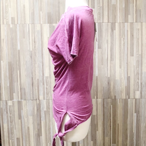 Exist | Distressed Magenta Oversized Waffle Shirt - Picture 2 of 6